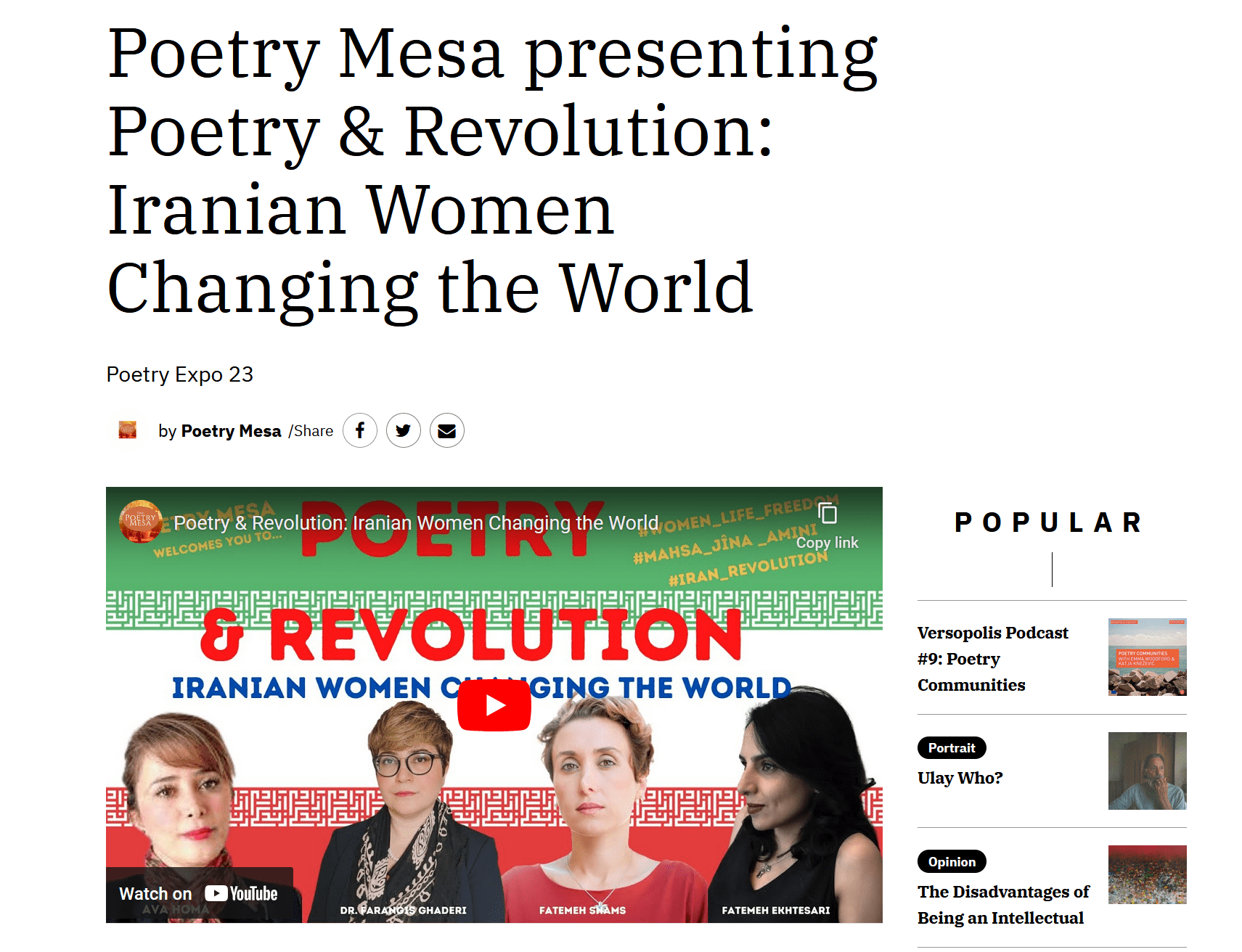 Poetry Mesa presenting Poetry & Revolution