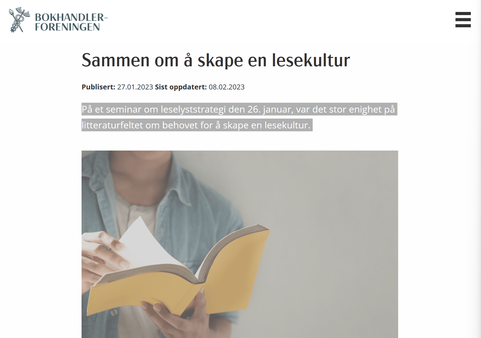 Sammen om å skape en lesekultur